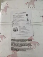Pottery Barn Kids Rainbow Unicorn FLANNEL Sheet Set TWIN NEW