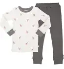 Finn + Emma Organic Cotton Pajama Sleep Set for Baby Boy or Girl – Fawn Size 4T