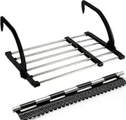 Candumy Portable Clothes Drying Rack for Balcony Railings Windowsill, Folding Towel Rack Indoor Outdoor Retractable Laundry Rack with Sock Clips for Drying Socks