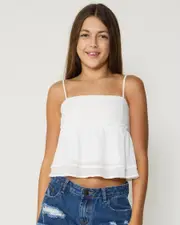 [Mooloola] Mooloola Girls' Lala Top in Cream Size 12 12 Cream