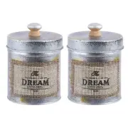 2 Pcs Kitchen Can Iron Storage Jar Pantry Organizer Wire Basket Retro Tin Child