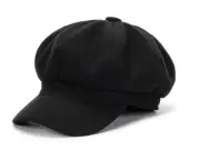 Pageboy Hat for Women Wool Felt Newsboy Caps Vintage 8 Medium Black-style3