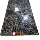 Black Agate Stone Top Rectangle Center Table Top for Home & Kitchen Custom Decor