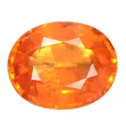 3.52 Ct. Awesome Luster Mandarin Garnet Oval Cut WITH GLC CERTIFY