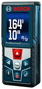 Bosch Bluetooth Enabled Laser Distance Measure with Color Backlit Display GLM50C