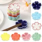 Fork Chopstick Rest Kitchen Colorful Sakura Blossoms Chopsticks Holder Ceramic