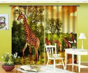 3D Giraffe 35 Blockout Photo Curtain Printing Curtains Drapes Fabric Window AU