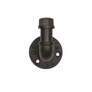 Plumbing Elbow Cap Hook Wall Mount Hat Coat Hanger Metal Pipe Rustic Home Decor