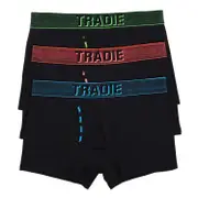 Tradie Black Men's Cotton Fly Front Trunk 3 Pack Black