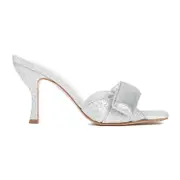 [Gia Borghini] Gia Borghini-Silver Glitter Alodie Sandals-Donna 38.5 IT