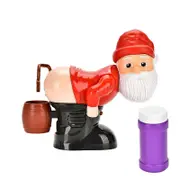 Christmas Automatic Bubble Machine With Lights Music Funny Santa Claus Bubble Toys 60ml Bubble Solution Red