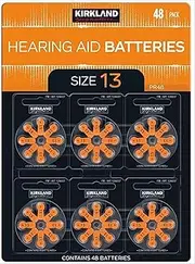 Kirkland Signature Hearing Aid Batteries 48 Pack Zinc Air, Size 13