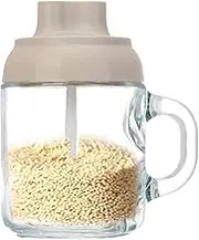 Salt Jar - Attractive Clear Salt Jar Lid Spoon - Versatile Glass Container | Clear With Lid And Spoon, For Tabletop Cooking Coffee Station Travel Outdoor Bar Restaurant Camping