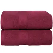 LINENOVA 650GSM 100% Cotton Bath Sheets 90x180 cm - 2 Pack - Burgundy