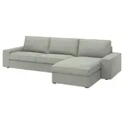 KIVIK 4-seat sofa with chaise longue, Gunnared light green