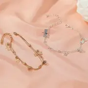 Alloy Dragonfly Layered Anklet 02 - 7846Silver - One Size