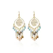 Bohemian Long Tassel Turquoise Beads Water Drop Dangle Earrings For Women Vin...