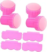 4Sets Nail Art Stampers with Scrapers Durable Silicone French Nail Stamper Tools for Manicure Salon Use for Unique Nail Designs