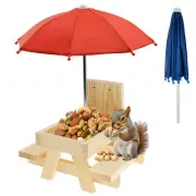 Squirrel Table Feeder Set Kit Easy to Install Solid Chipmunk Feeder with Holder