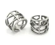 Adjustable Ring Antique Silver Plated brass (18mm 8US inner size) 3364