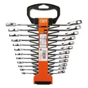 BAHCO METRIC RATCHET COMBINATION SPANNER SET 12PC 1RMSH12
