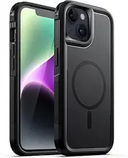 JETech Case for iPhone 14 Plus 6.7-Inch Compatible with MagSafe, Heavy Duty Dual-Layer Rugged Protection, Shockproof Protective Tough Phone Magnetic Cover (Black)