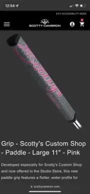 Scotty Cameron Paddle Grip - Custom Shop - Large 11” PINK