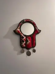 Handmade Hamsa Wall Hanging With Mirror