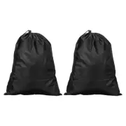 2pcs Clothes Storage Drawstring Bag 25.6" Bedding Organizer Bags, Black