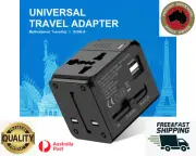 Dual USB Global Travel Adapter with 2.4A Current Universal Plug Socket Multi