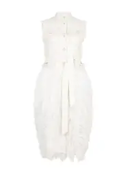 Huishan Zhang Wyatt Embellished Tweed Midi Dress - Ivory - 16 (UK 16 / XL) 16 (UK 16 / XL)