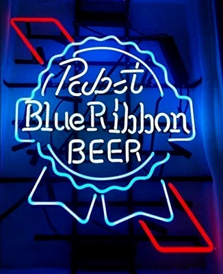 Pabst Blue Ribbon Beer Neon Sign 20"x16" Light Lamp Display Space Bar Artwork DS