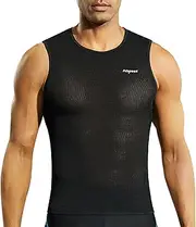 [Nepest] Mens Vests/Short Sleeve Biking Base Layer Mesh Sleeveless Cycling Baselayer Bicycle Ultralight Undershirts
