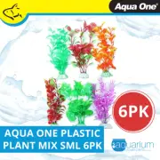 Aqua One Colour Value Plastic Plant Pack Mixed - Small - 6pk (24237)