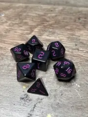 7 Piece Polyhedral Dice Set: Purple w/ Black - Dungeons & Dragons Dice