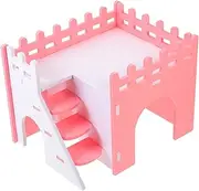 Happyyami Guinea Pig Hideout House Hamster Villa Small Animal Cage Accessory for Hamsters Chinchillas and Hedgehogs Decorative Rat Hideout for Safe Retreat and Play