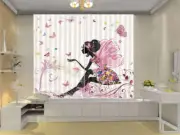 Flower Skirt Holding 3D Curtain Blockout Photo Printing Curtains Drape Fabric