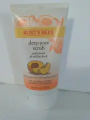 BURT'S BEES~PEACH & WILLOW BARK~DEEP PORE FACIAL SCRUB 4 OZ