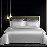 Quilt Queen Size Bedding Sets 3 Pieces Luxury Pima Cotton Lightweight Soft Bedspread Coverlet Quilted Blanket Thin Comforter Bed Cover for All Season(Gray)
