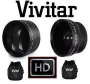 2-Pcs Hi Def Telephoto & Wide Angle Lens Kit For Panasonic Lumix DC-G9 DC-G9LK