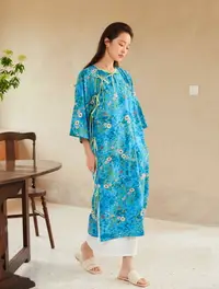 在飛比找樂天市場購物網優惠-TAORAN女裝改良旗袍裙女夏季禪意茶服年輕款日常中式棉麻連
