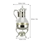 Glass Coffee Pot Heatable Water Pitcher With Lid And Cup Tea Kettle Silver