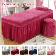 Velvet Soft Padded Beauty Massage Full Cover Table Sheet With Hole SPA Bed Skirt