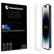 iCoverLover [2-Pack] For iPhone 15 Plus Glass Screen Protector