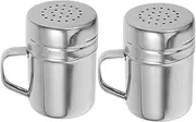 2Pcs Stainless Steel Flour Sifter with Ergonomic Handle for Baking Powder Sugar Seasoning Shaker Compact Design for Stylish Kitchen Decor
