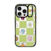 iPhone 16 Pro Impact Ring Stand Case MagSafe Compatible Lucky Check by Megan McKean