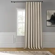 HPD Half Price Drapes Faux Linen Room Darkening Curtains - 108 Inches Long Extra Wide Luxury Linen Curtains for Bedroom & Living Room (1 Panel), 100W X 108L, Birch