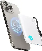 INIU Magnetic Power Bank, Slim Qi2-Certified 10000mAh 30W Magnetic Portable Charger, USB C in&Out Wireless Battery Pack Phone Charger, Only for iPhone 16/16 Plus/16 Pro, iPhone 15/14/13/12 [White]