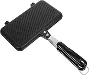 Sandwich Press Toaster Accessory Double Sided Pan for Baking Pancakes More Gas Cooking Friendly Easy to Overturn Cle