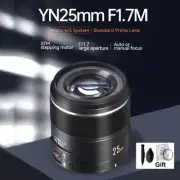 Yongnuo YN25mm F1.7M AF/MF Lens for Micro M4/3 Mount Olympus Panasonic GH5 G100